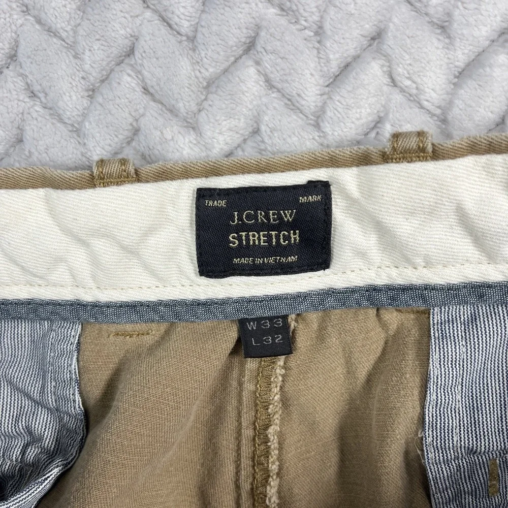 J.Crew 770 Straight Chino Pants Mens 33x32 Khaki Beige Classic Fit Fits-W32 L31
